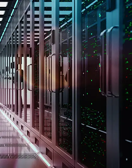 Backup cloud data service center. 3D rendering