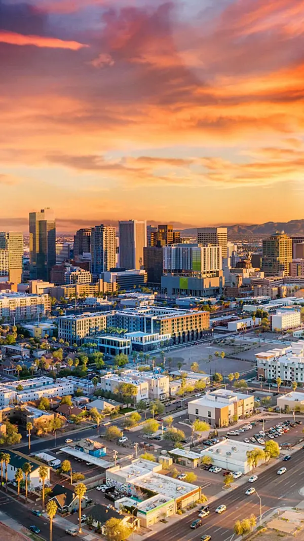 Phoenix, Arizona, USA Downtown Skyline Aerial
