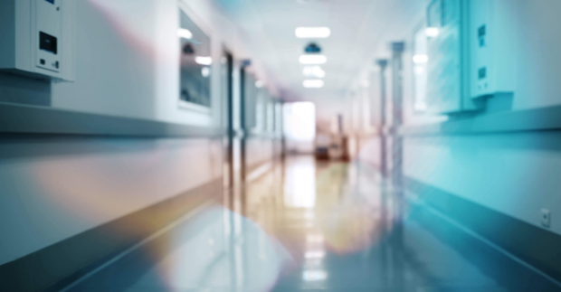Modern building hallway, unfocused background