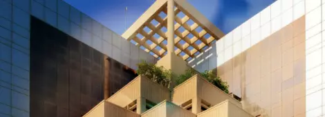 Riyadh, Saudi Arabia: modern architecture of the Abdar complex, with a touch of Habitat 67