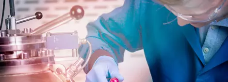 Combustible dust scientist conducting a laboratory test