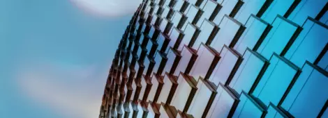 Exterior of Skyscraper, Windows of Office Building