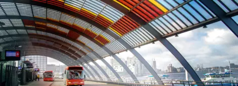 Bus station view at Amsterdam
