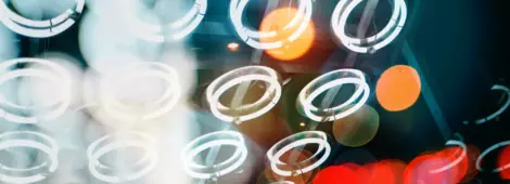 Abstract pattern and lights below a ceiling