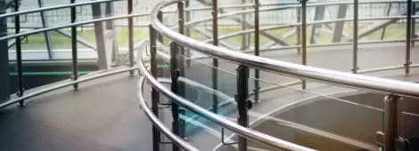 indoor curved metal railing fencing