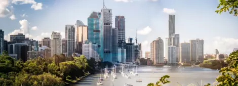 Brisbane Skyline - View of skyscrapers from Kangaroo Point.