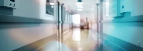 Modern building hallway, unfocused background