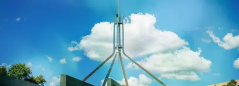Spire with Australian Flag Australian Parliament Canberra Capital Hill