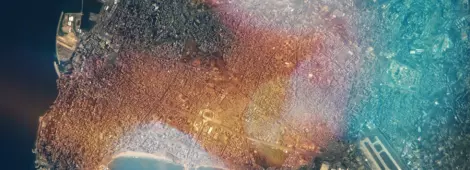 Aerial view of Beirut from the ISS