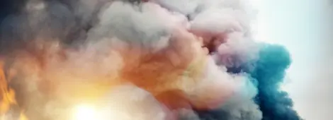clouds of smoke from a fire