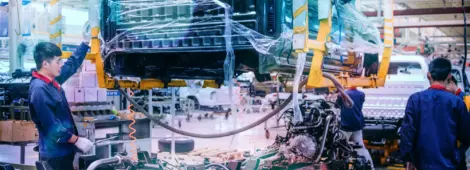 Industrial Automotive Assembly Line Workers