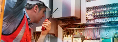 Male checking, repair, maintenance operation electric system