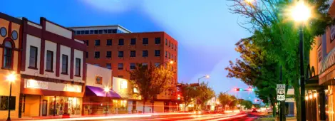empty city street in Roswell, New Mexico