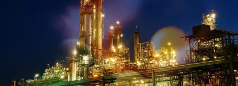 Save Download Preview Oil refinery plant of petroleum, petrochemical industry production at sunset