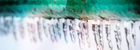 Frozen icy down pipe, icicles