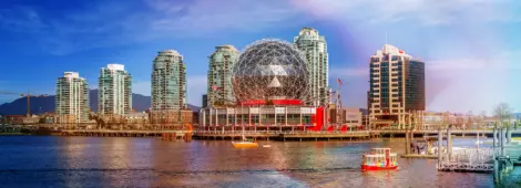 View of Vancouver from a river