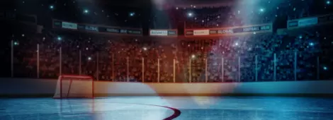 Professional hockey stadium arena in indoors stadium full of spectators