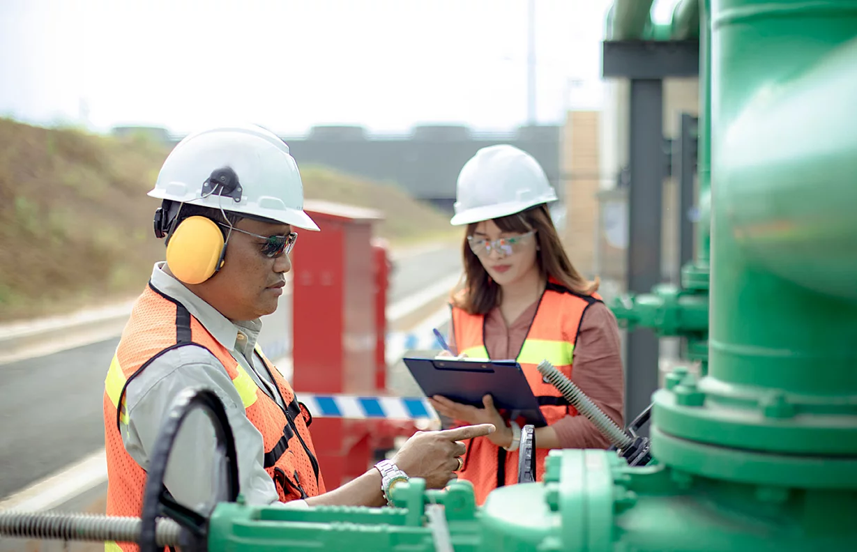 safety engineer inspect and find any solution during field inspection