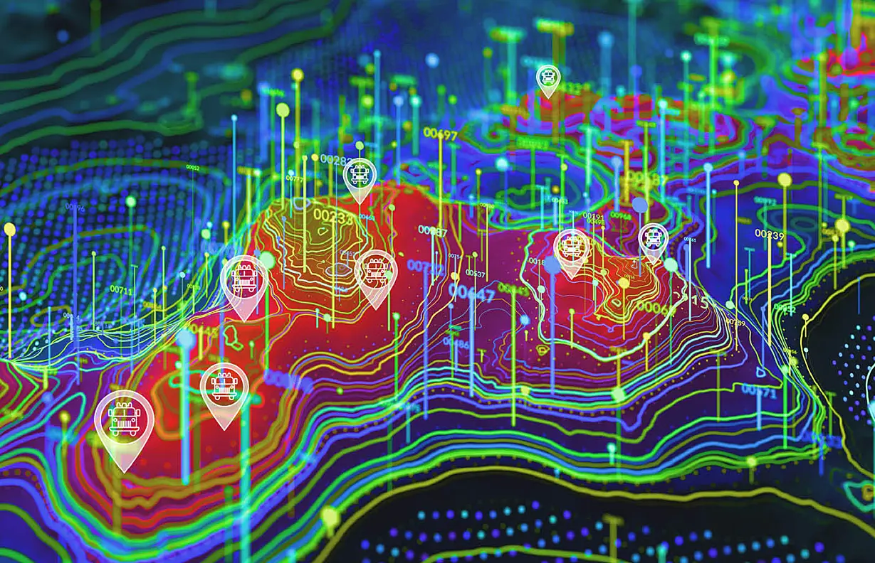 Dynamic Visualization of Geospatial Data on a 3D Digital Surface Map
