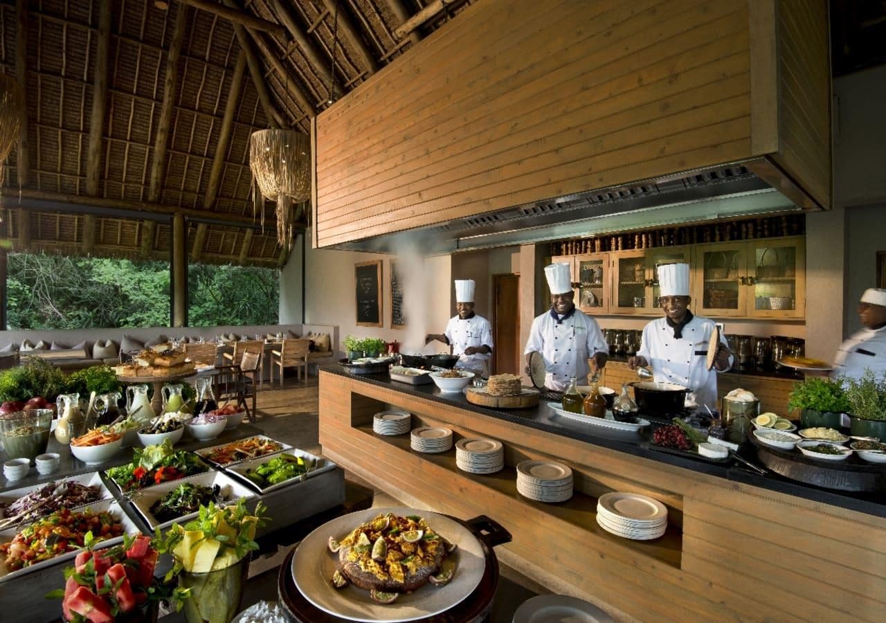 Camp chefs in the dining area