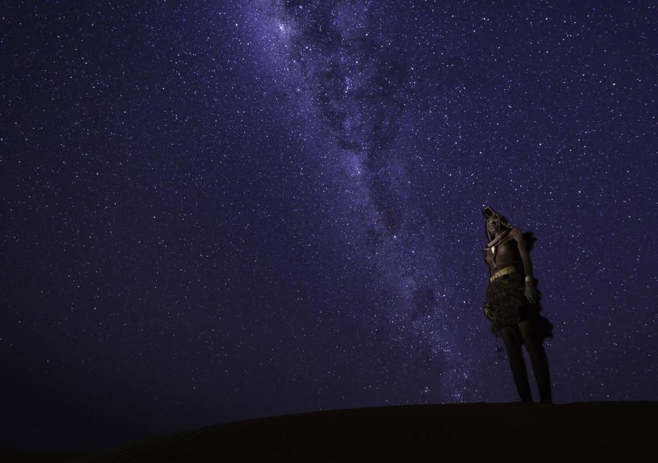 Himba woman and the stars at Serra Cafema