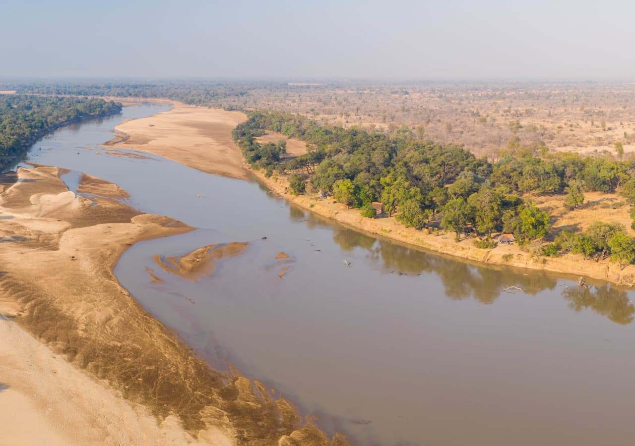 Aerial view of camp