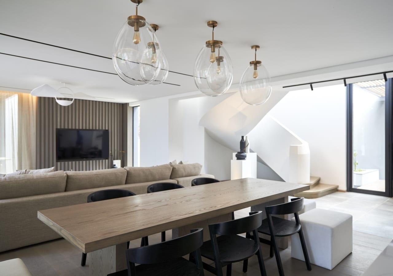 Beach villa lounge and dining area
