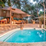 L swimming pool and lounge area