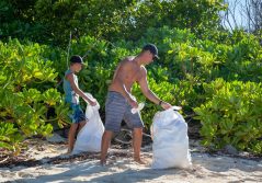 Conservation beach cleanup Alphonse Island