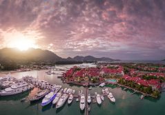B aerial view of the hotel and marina