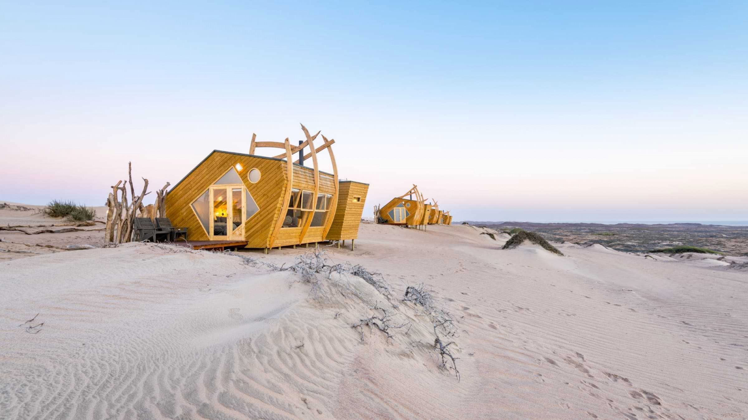 H exterior view of accommodation pods