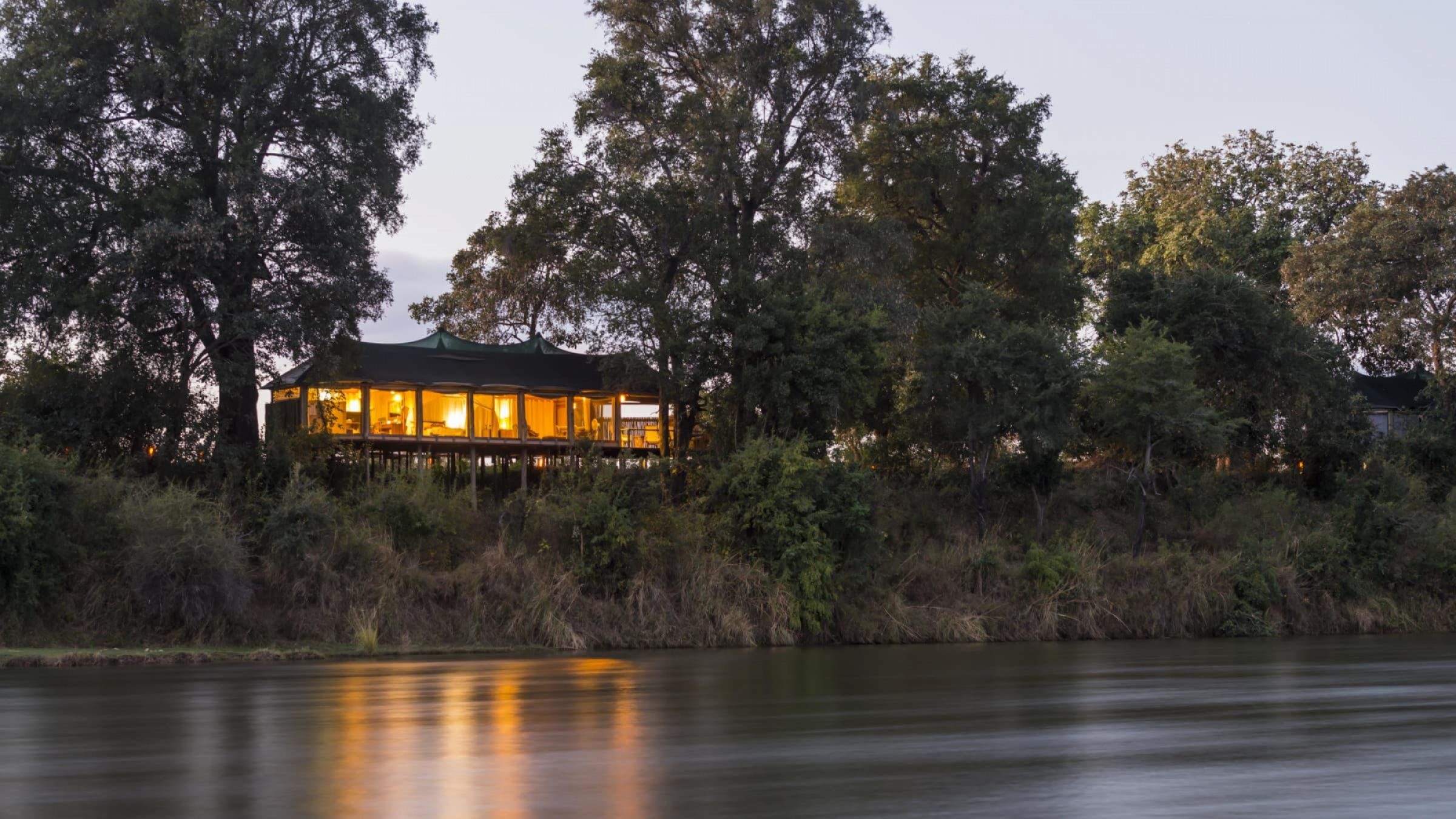 H guest tent along the river