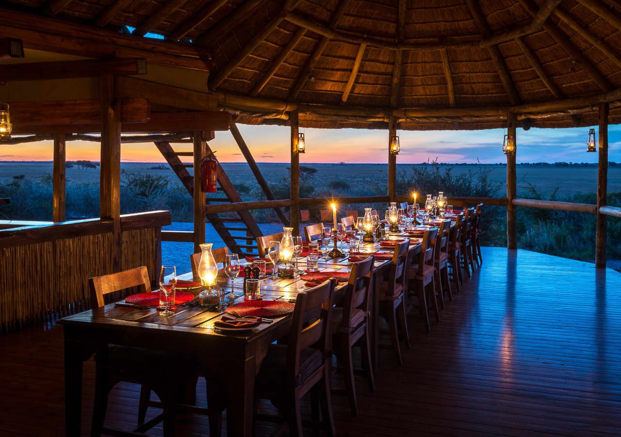 Kalahari plains camp dinner in the main camp 1280