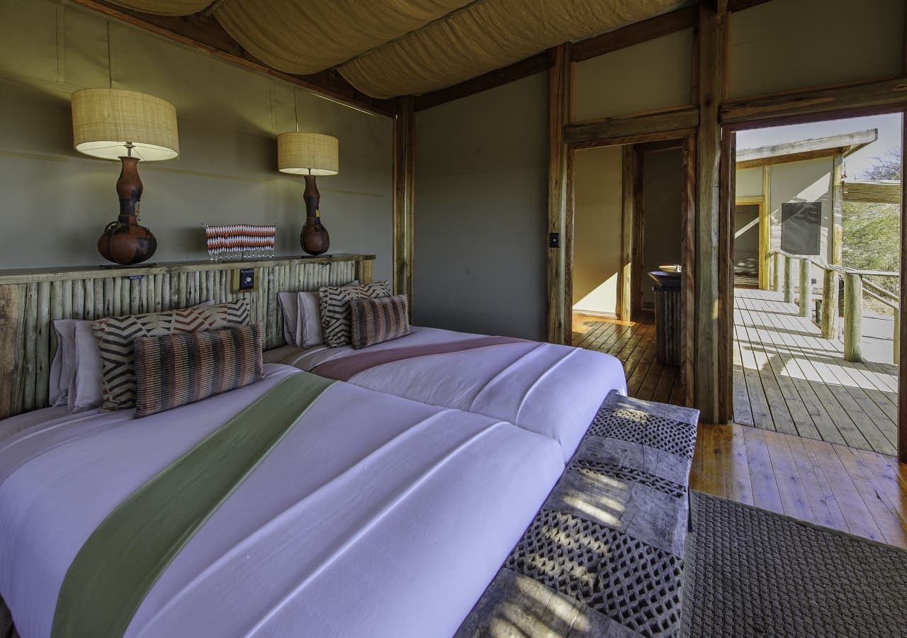 Kalahari plains camp guest tent interior 1280