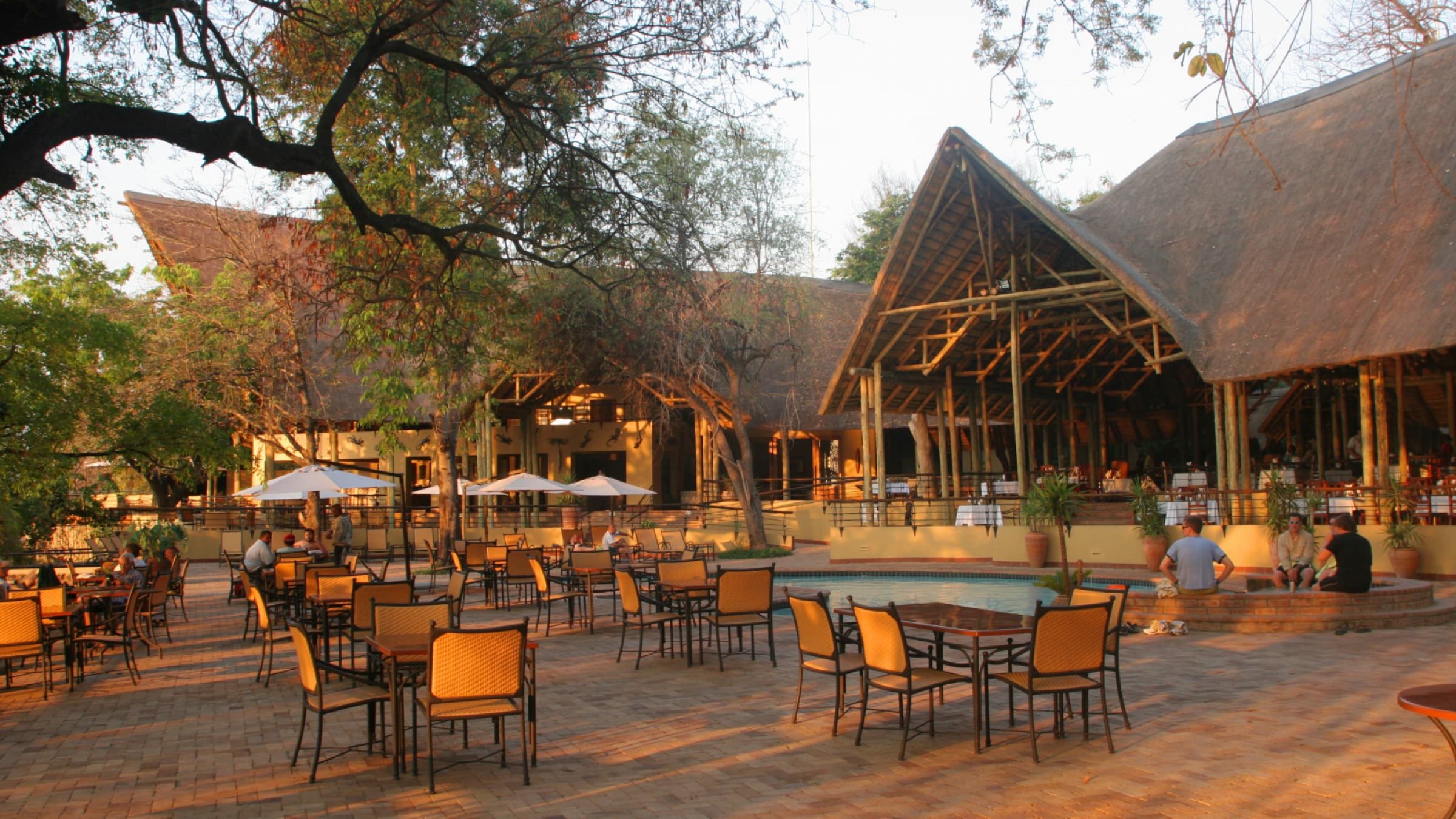 Chobe safari lodge exterior dining area 2400