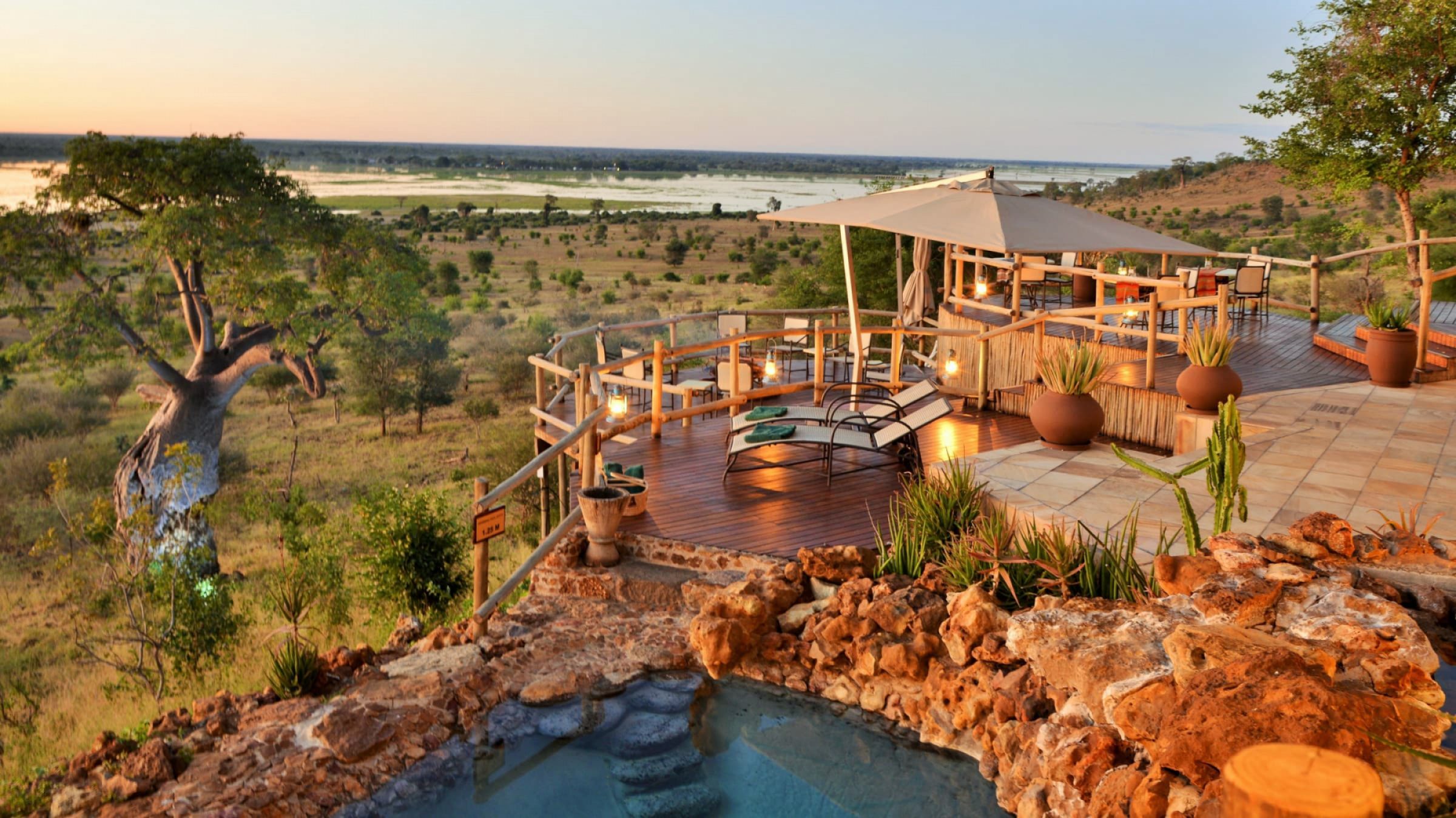 Ngoma safari lodge panoramic view from the pool and deck 2400