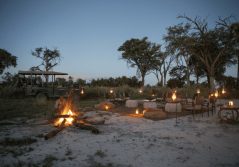 Abu camp campfire setup at night 1280