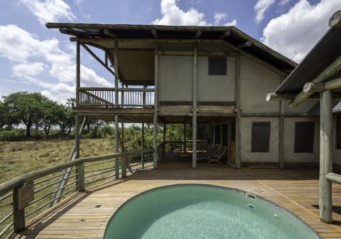 Seba camp family tent exterior and pool 1280
