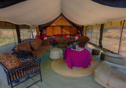 Porini bush camp tented lounge and dining area 1280