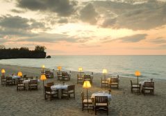 Anjajavy le lodge sunset dining on the beach 1280
