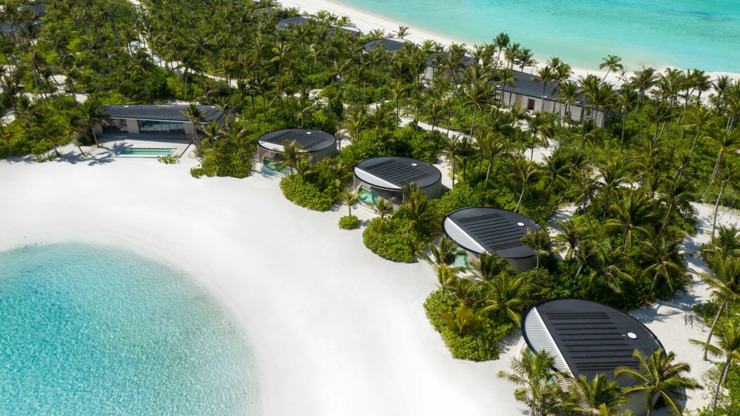 The ritz carlton maldives aerial view of the villas 2400