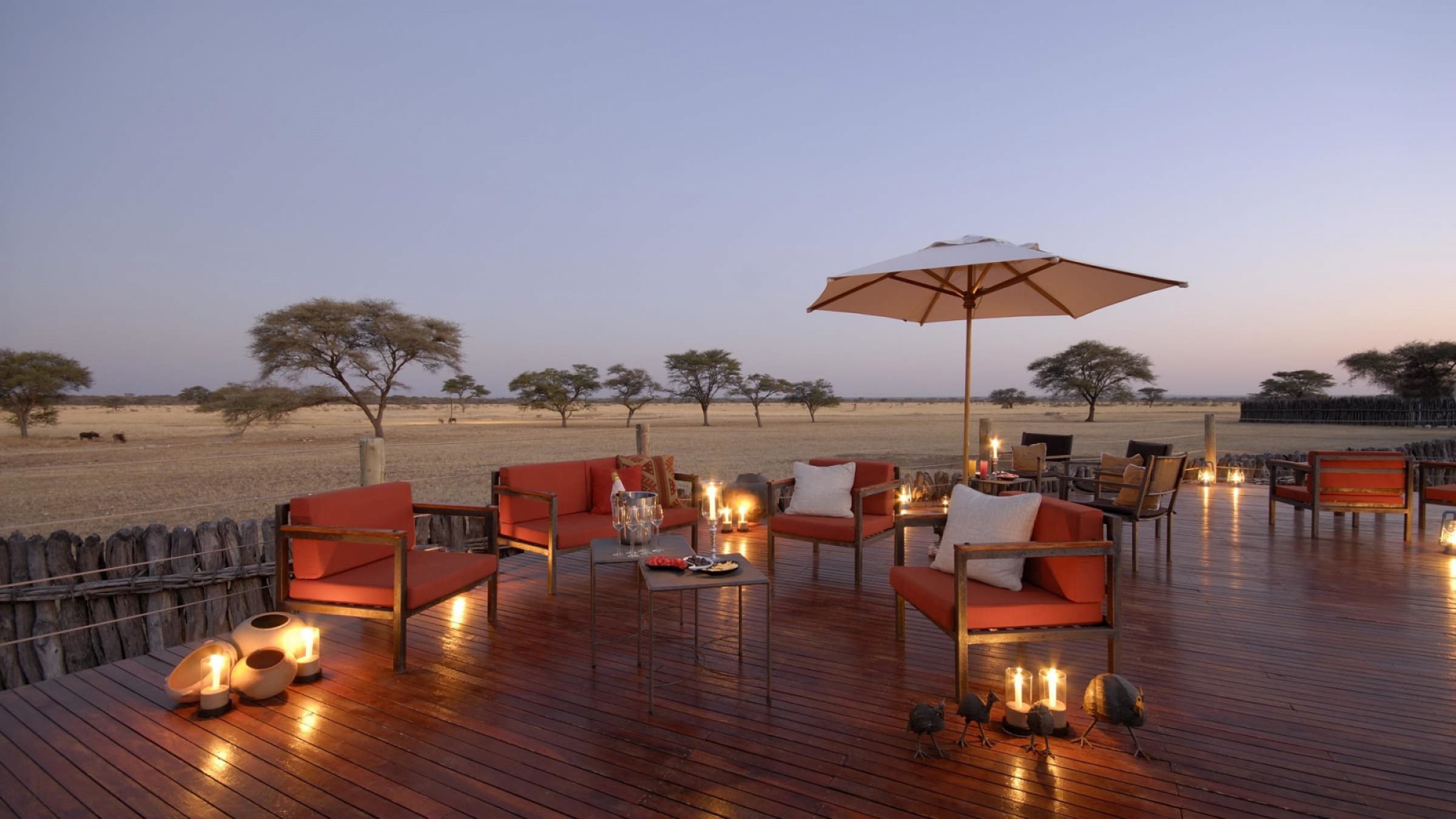 Frans indongo lodge champagne on the terrace 2400