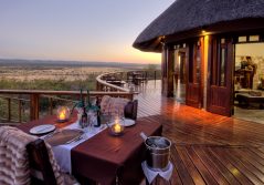 Etosha mountain lodge outdoor dining with a view of the landscape 2400