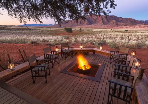 Wolwedans dune camp evening at the firepit 1280