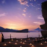 Al husn at shangri la barr al jissah resort and spa private beach at sunset 1280