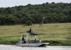 Magashi camp boat safari with up close giraffe 1280