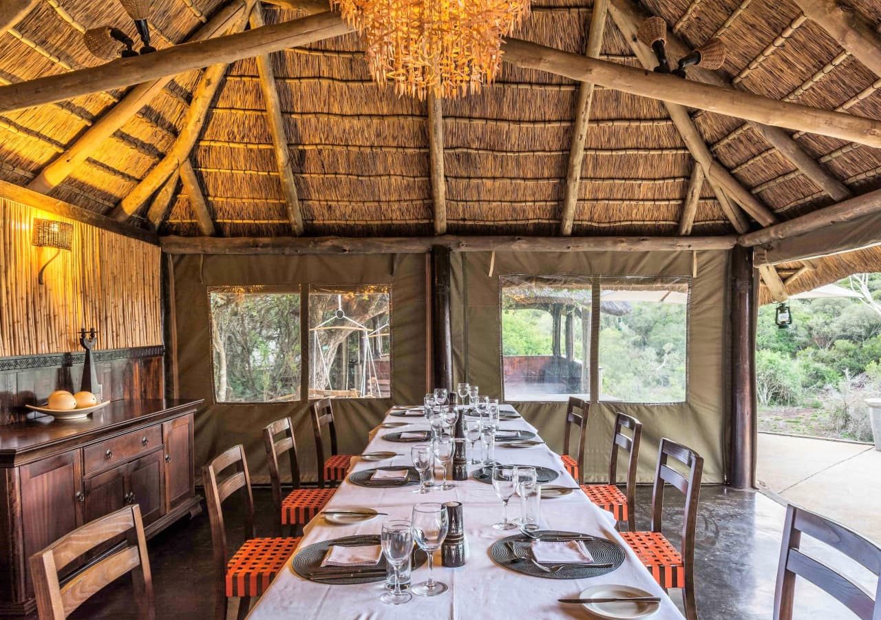 Amakhala safari lodge tented dining area 1280