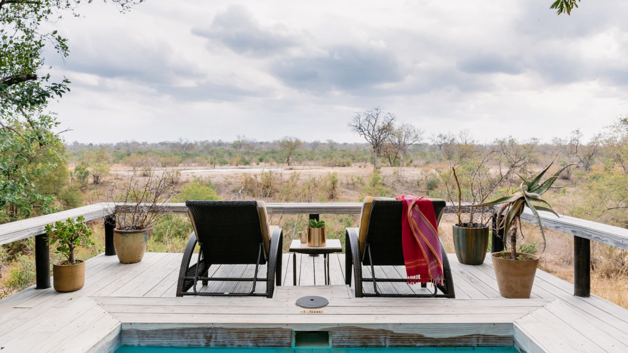 Simbambili game lodge waterhole suite view 2400