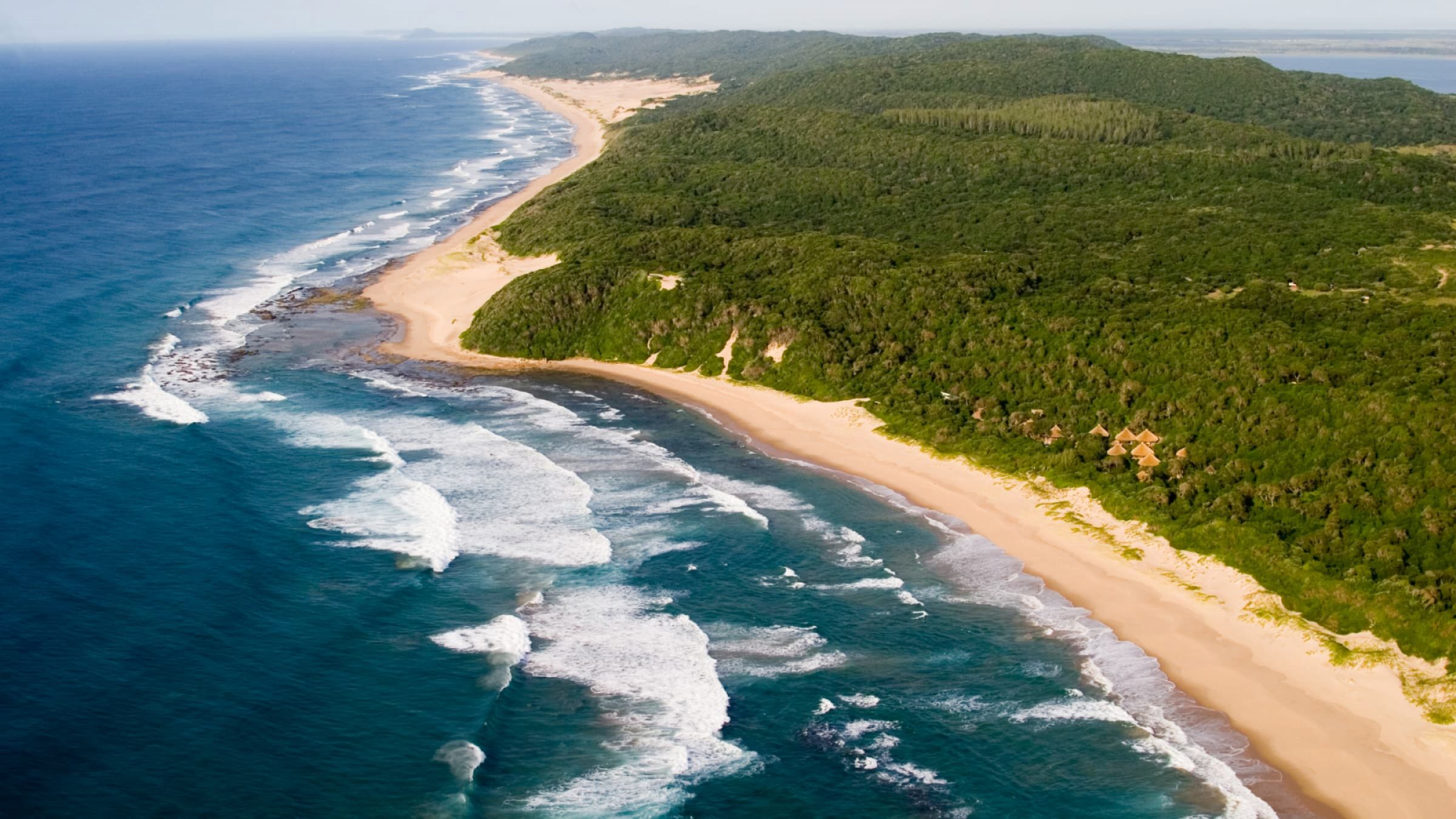 Thonga beach lodge aerial view 2400