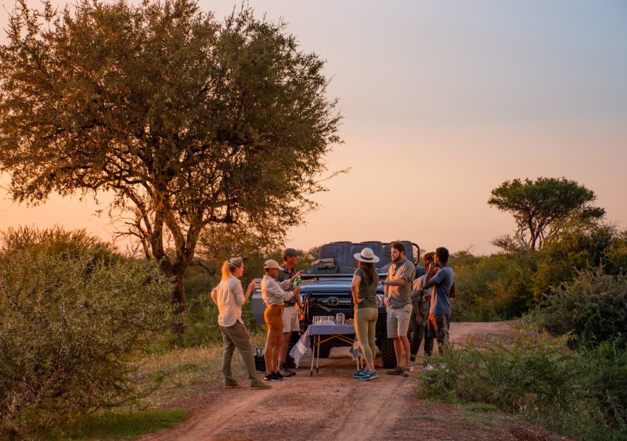 Marataba founders camp game drive sundowner stop 1280
